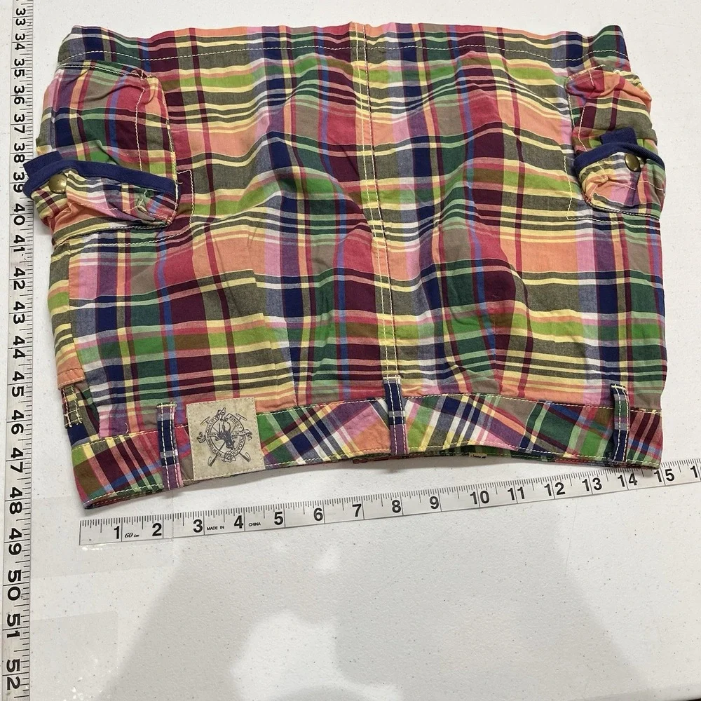 Ralph Lauren Skirt Madras Plaid Mini Girls 16 Preppy Scholl Country Club